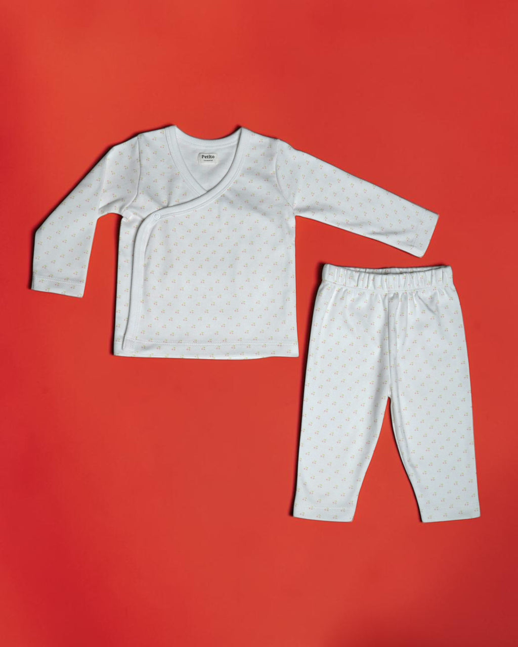 Cotton Nightsuit with Micro Cherry Print