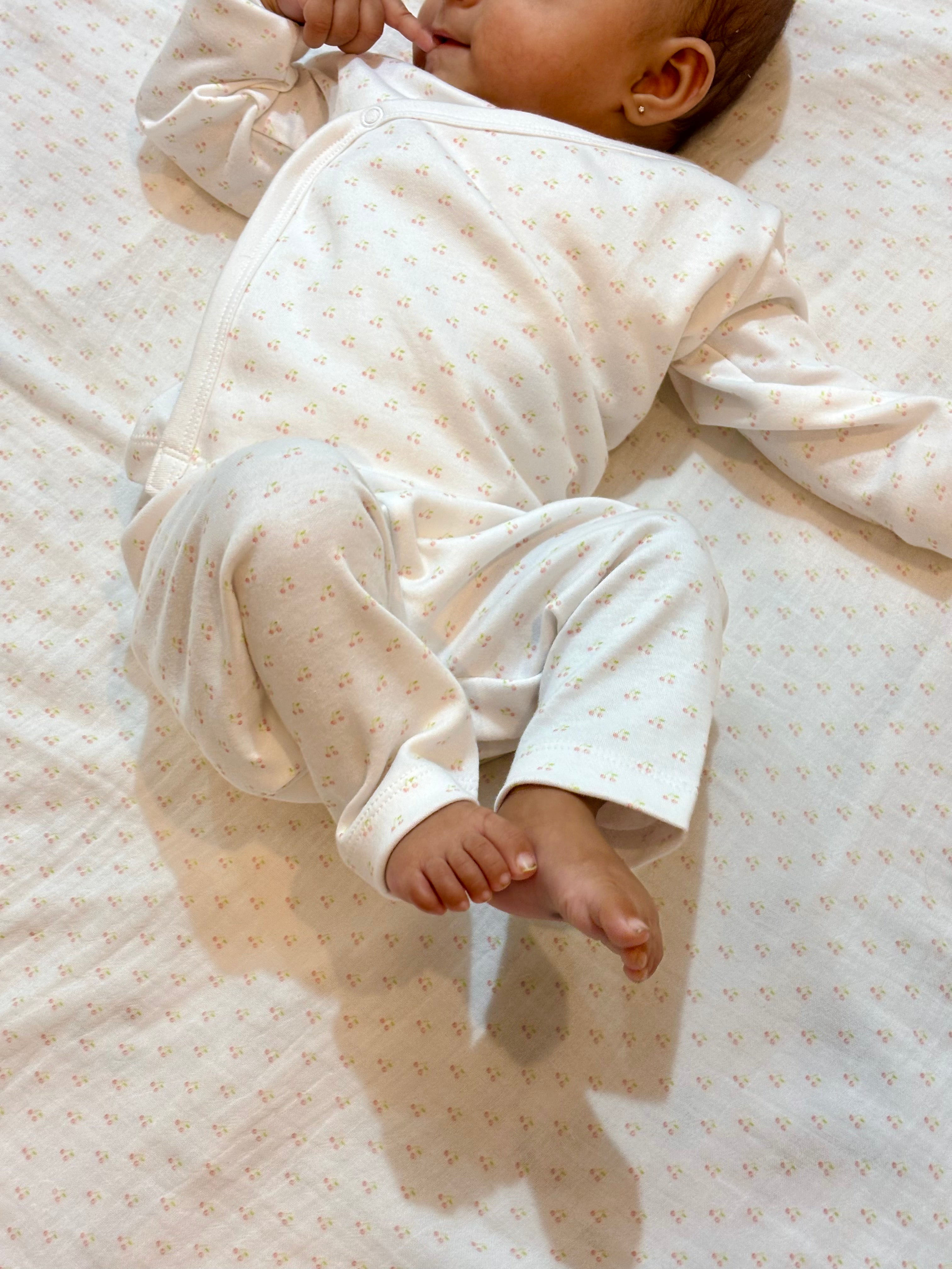 Cotton Nightsuit with Micro Cherry Print